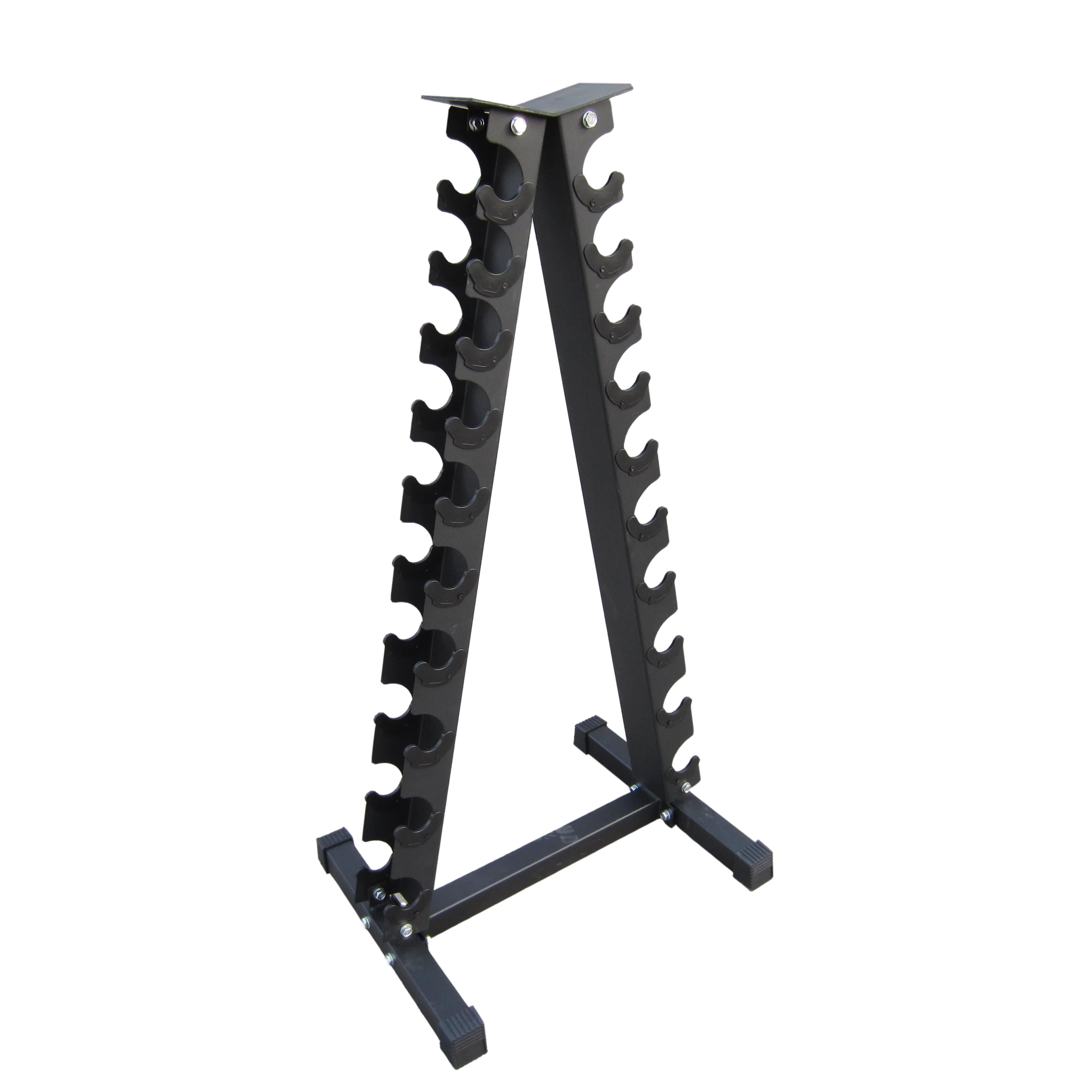 
Factory Wholesale Metal 10 Layers Dumbbell Rack 2 Sided Vertical Holding 10 Pairs Hex Dumbbell Rack Commercial Gym Equipment 