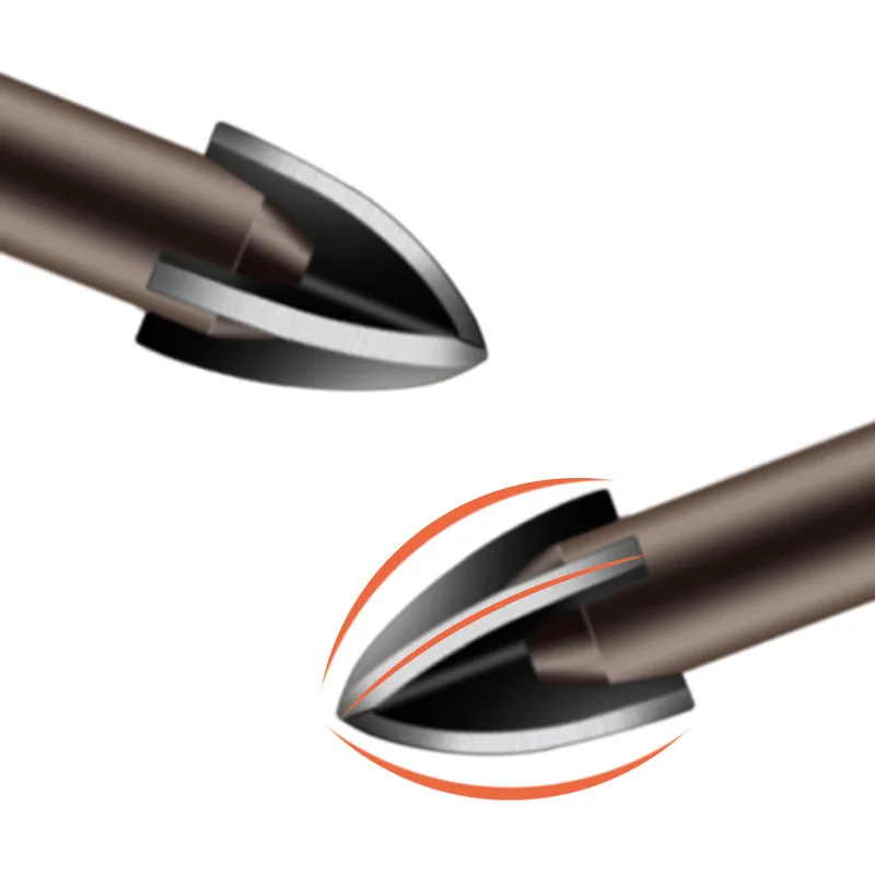Multifunctional Cross Triangle Head Tip Drill Bit Cemented Carbide Drill Bits For Cement Ceramic Glass Punching