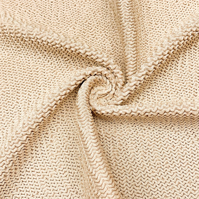 4 way stretch nylon spandex twist seersucker knit soft bikini swimwear jacquard fabric for dresses