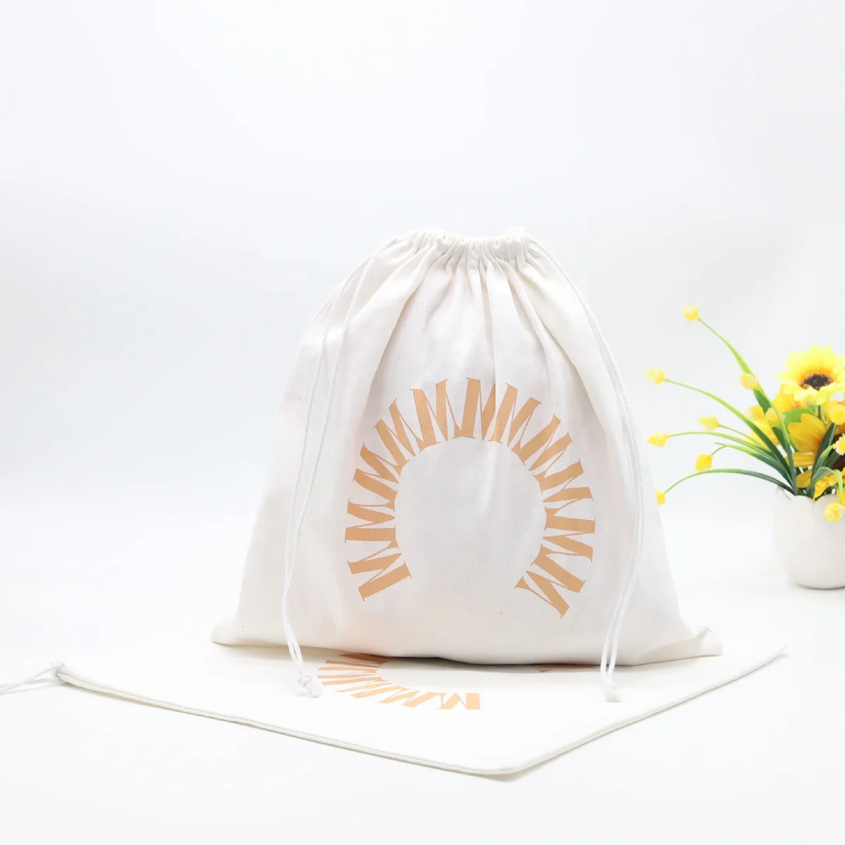 Большая хлопковая саржевая сумка на шнурке с принтом логотипа на заказ, упаковка для одежды, обуви, одежды, шляпы, сумка для хранения сумок