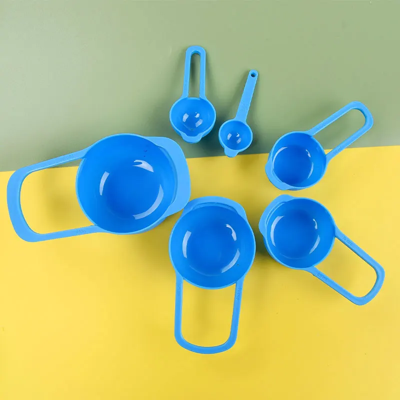 PP Plastic Measuring Cup Measuring Spoon 6 piece Set 6 in 1 Combination With Graduated Measuring Spoon Home Kitchen Baking Tools
