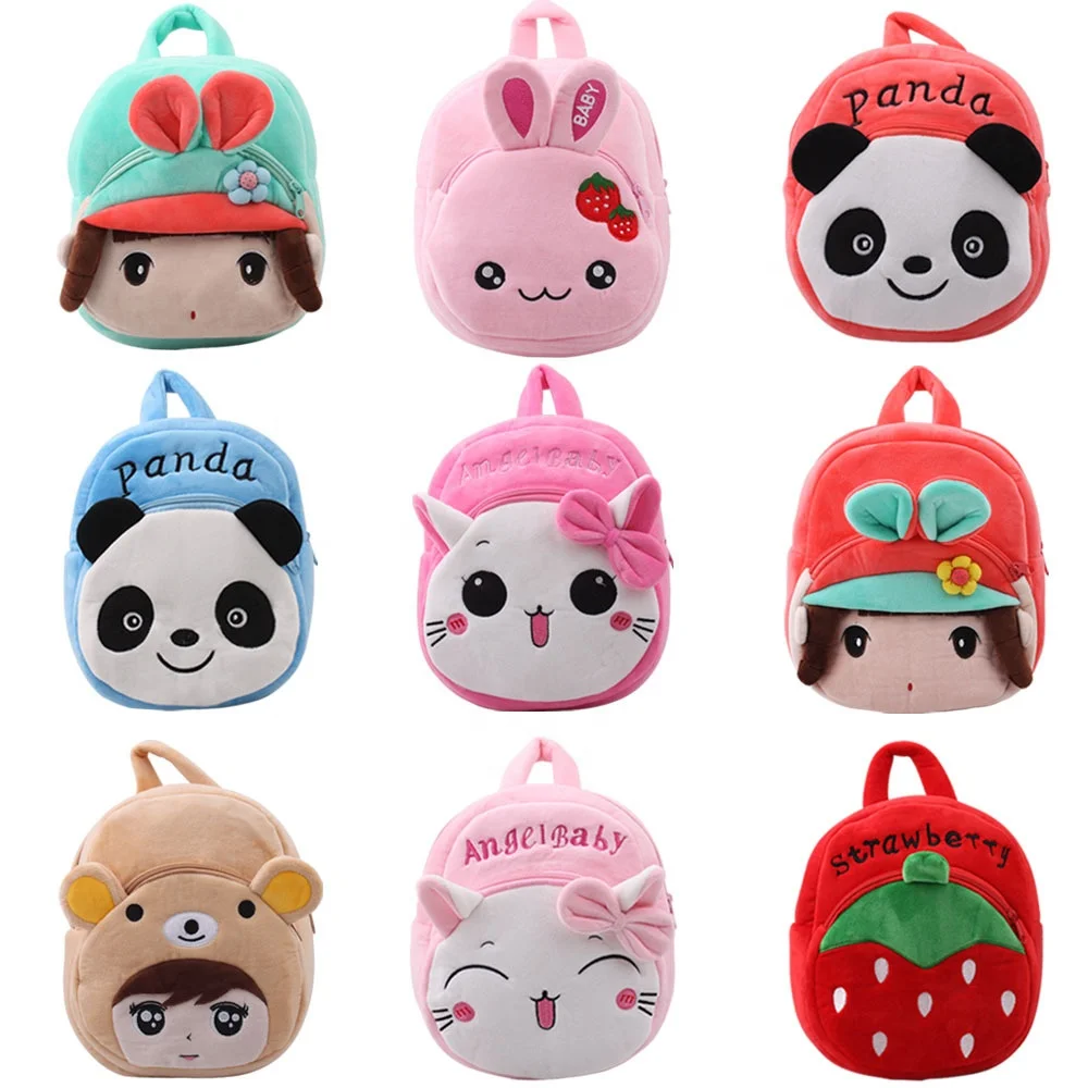 Children School Bag Boys And Girls Strawberry Animal Kids Kindergarten Plush Backpack