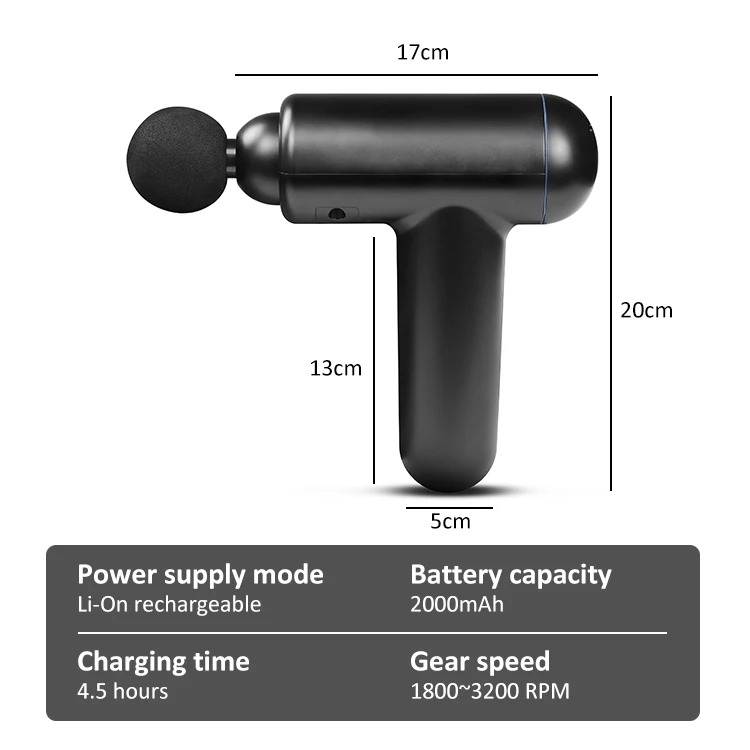 Handheld Deep Tissue Muscle Vibration Percussion Muscle Massage Gun New Design 6 Speed Body ABS Plastic Skg Mini Massage Gun