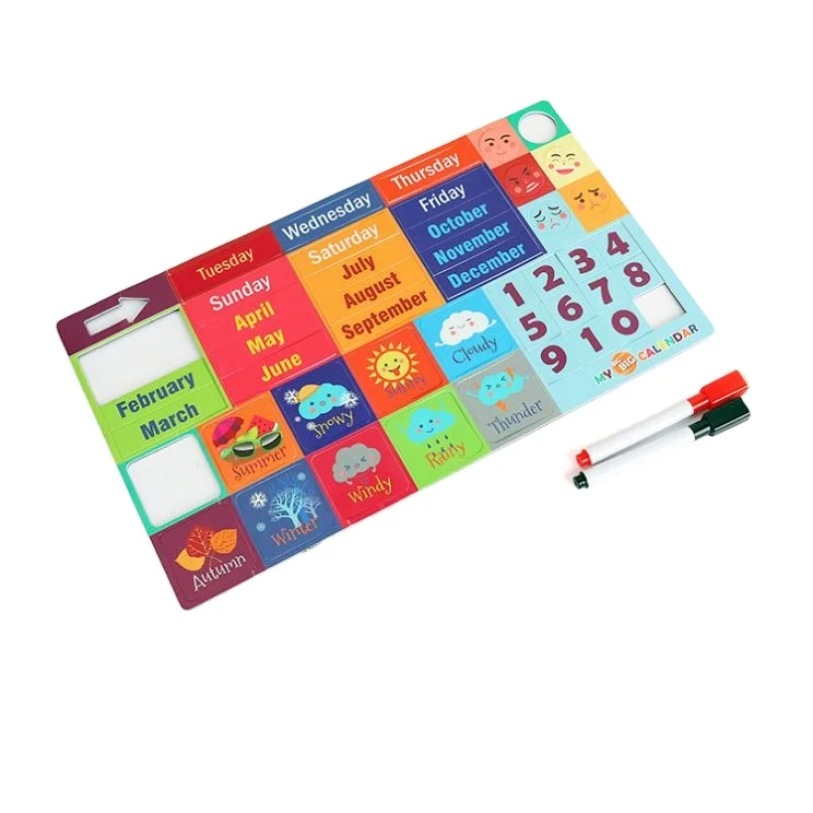 
2020 Funny Magnetic Calendar Time Weather Learning Toys Games Suppliers for Kids Educational 
