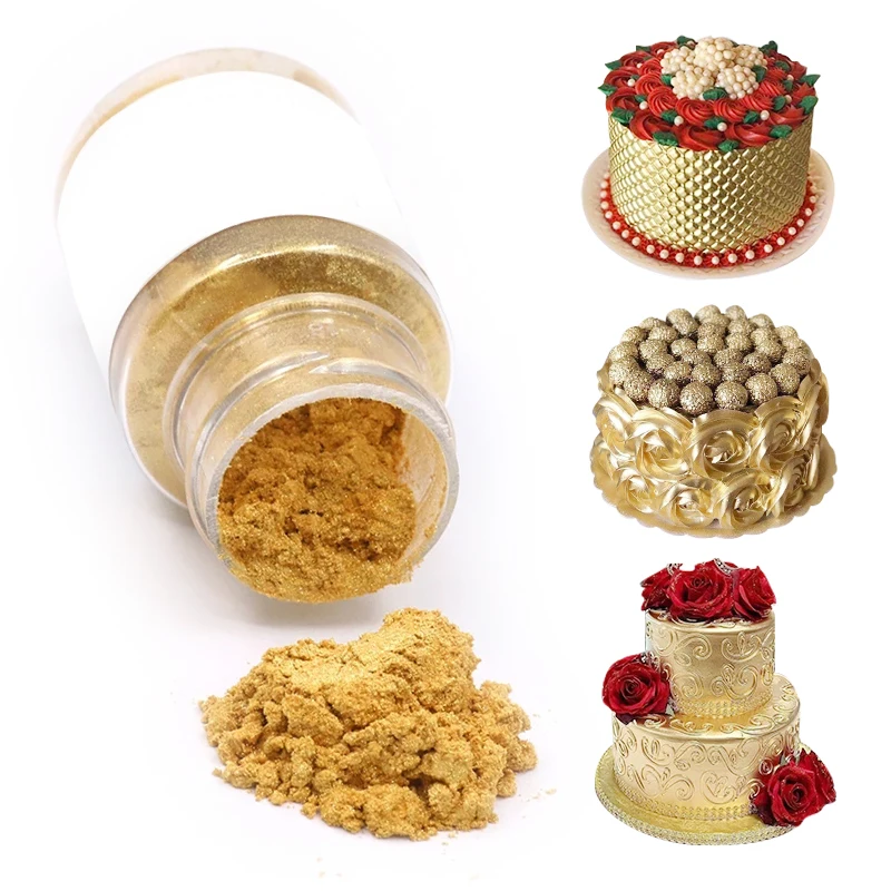Sephcare Bulk edible highlighter dust eatable gold powder glitter colouring for cake