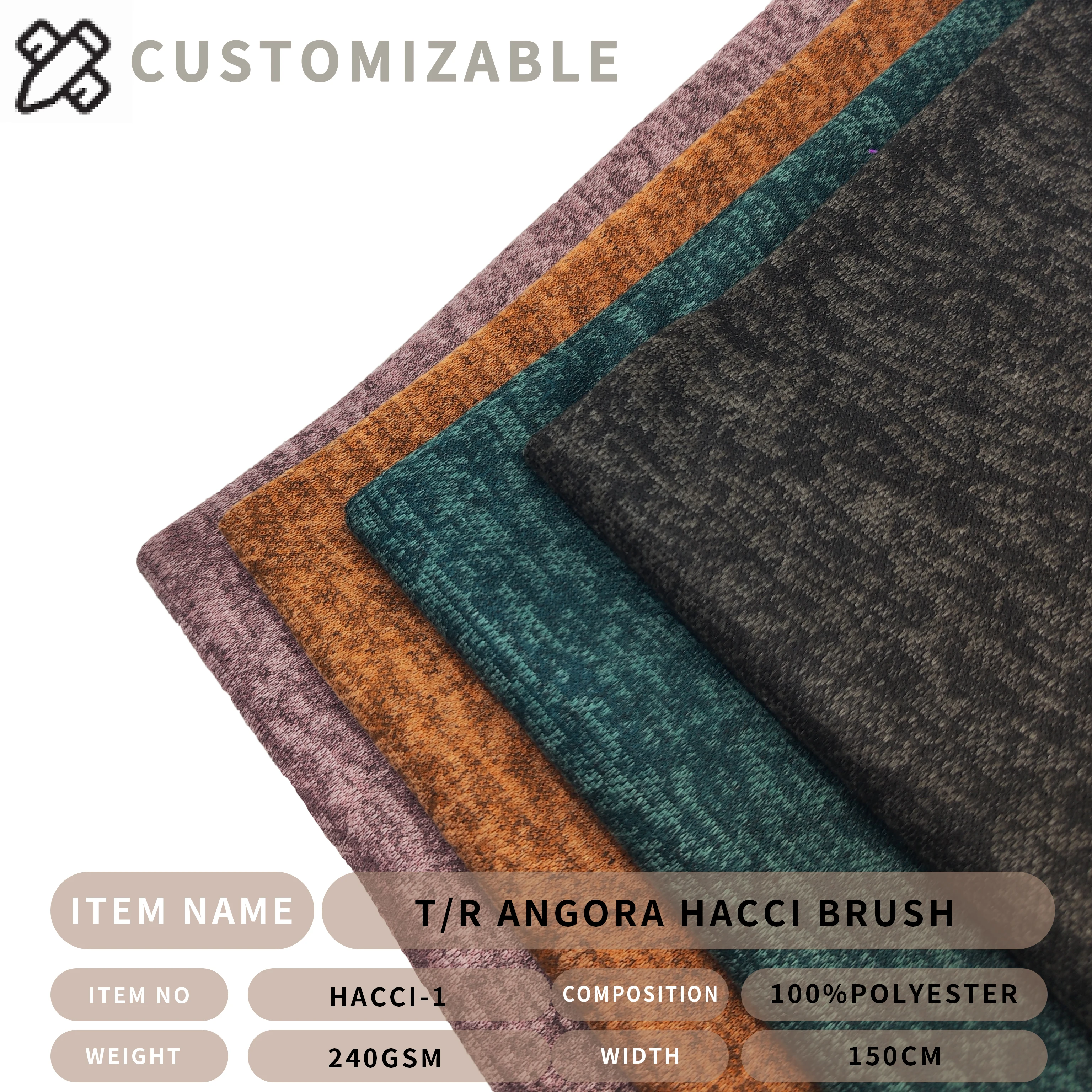 SHAOXING YUEYANG TEXTILE telas textile poly spandex PD angora brushed hacci knitting solid fabric for winter season