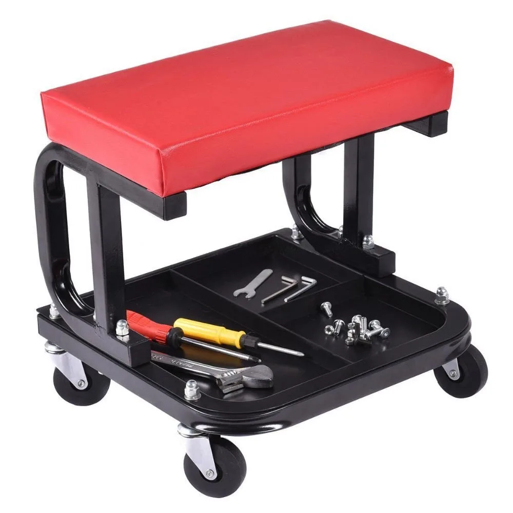 Mechanics Rolling Seat Creeper Garage Stool Shop Car Work Tool Box Chest Storage