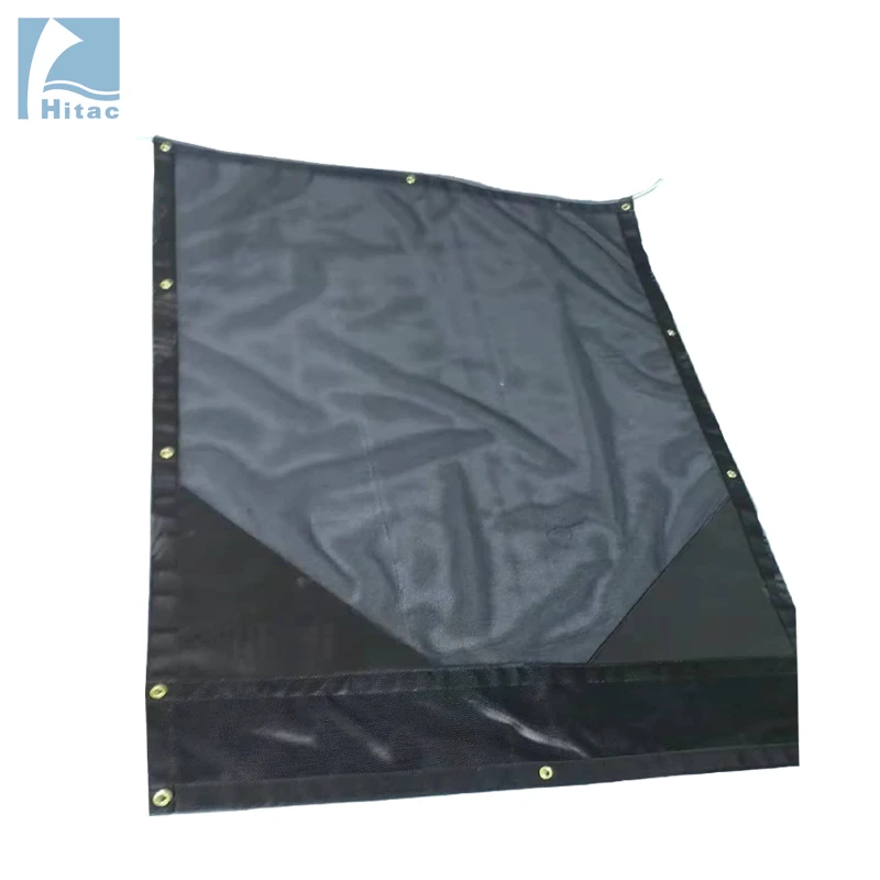 pvc dump mesh tarp with 6' Pocket Opening Shade Mesh Tarp, PVC Coated Trailer Tarp, for Truck Bed Cover