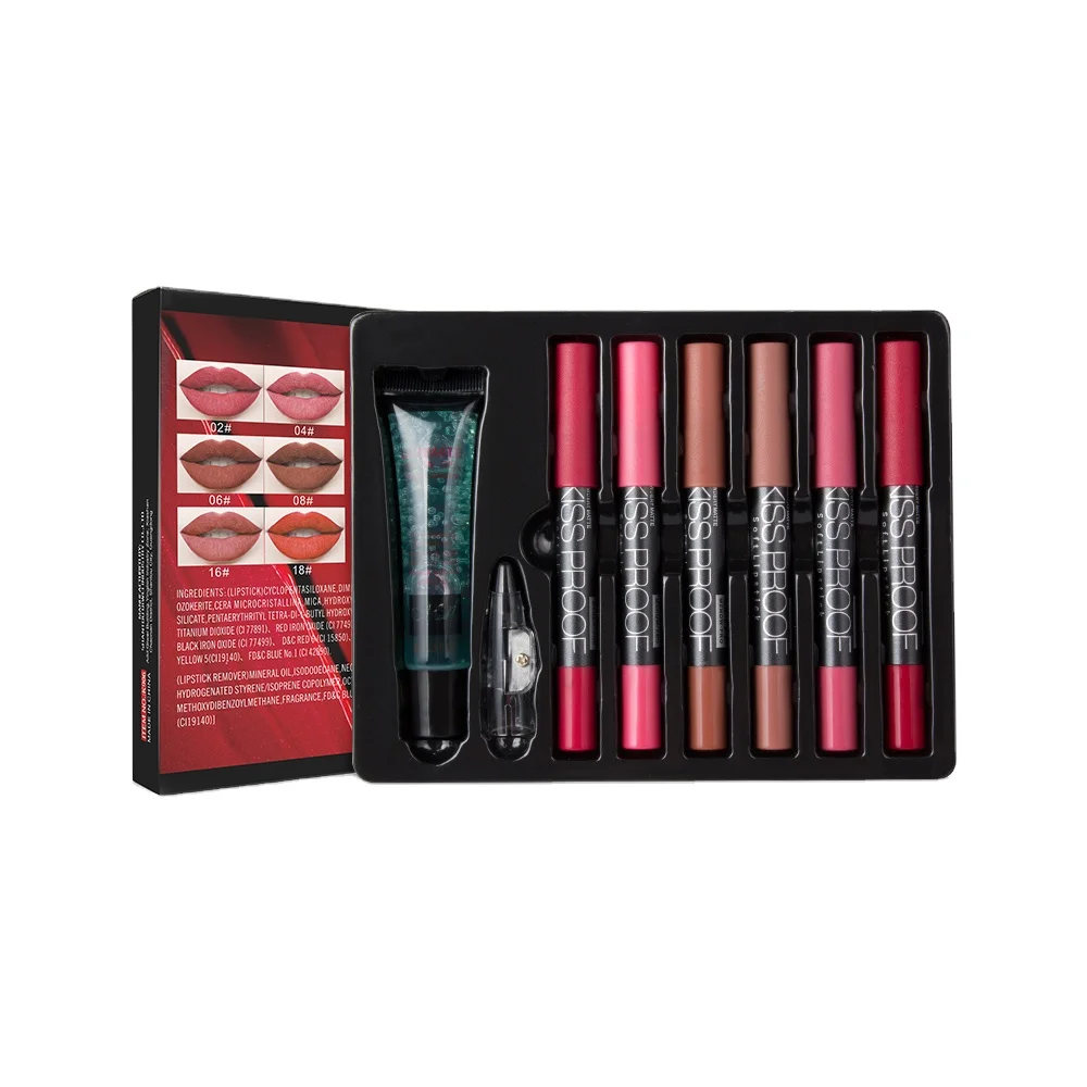 Menow K906 OEM\ODM private label makeup lipstick nourishing lip liner+remover gel Combined set women cosmetics Factory wholesale
