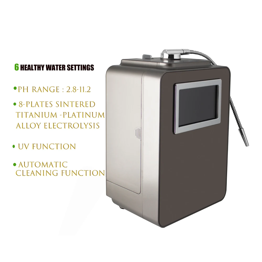 Manufacturer High pH Value Kangen Alkaline Hydrogen Water Ionizer Produced Ionized Water With 8 Large Ti-Pt Plates