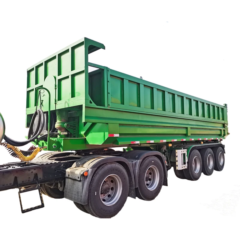 New Used 3 axle 4 axles Tipper Tractor Side Rear heavy duty Dump Trailers with Hydraulic Cylinder