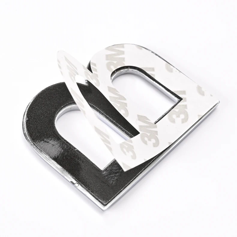 Manufacture 4D Number Sign Plastic Car Accessories Modern Silver ABS Plastic Adhesive Metal ABS Chrome Alphabet Letters For Car