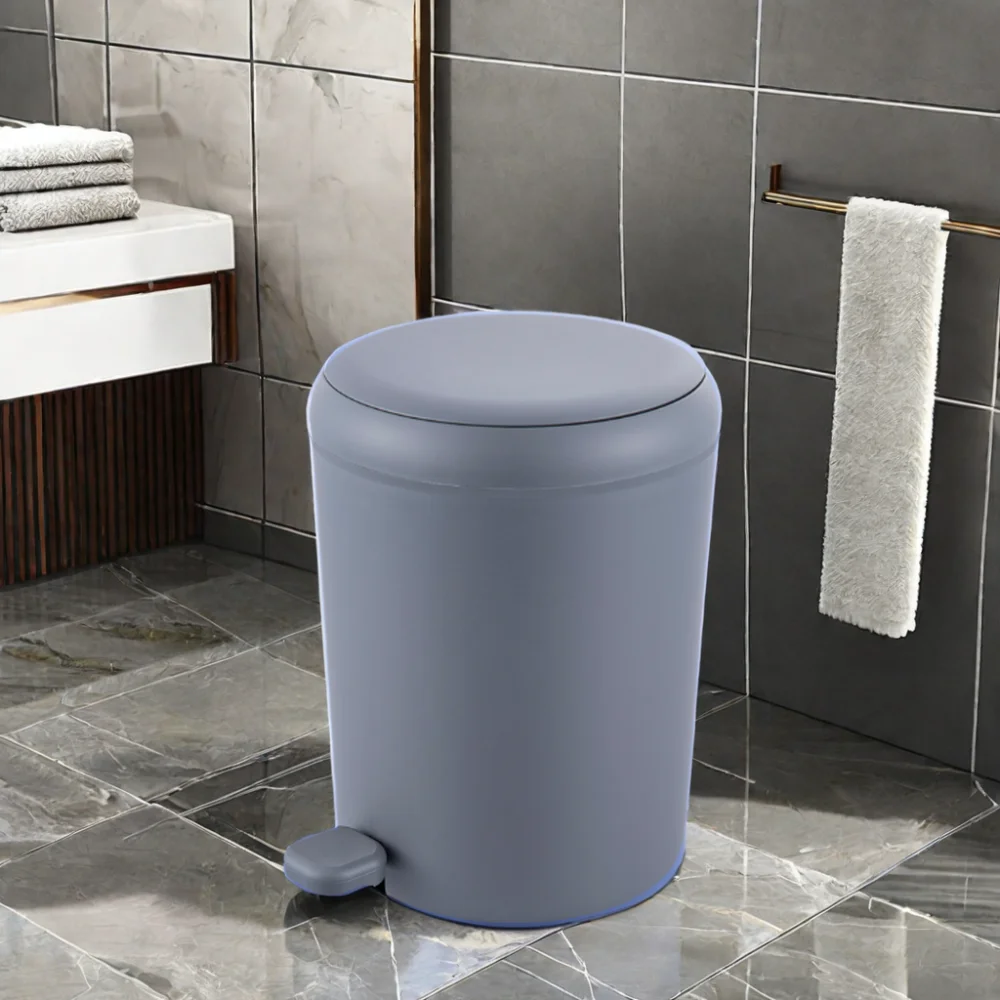 Lightweight Mini Plastic round Recycling Waste Bin with Foot Pedal Mini Trash Can