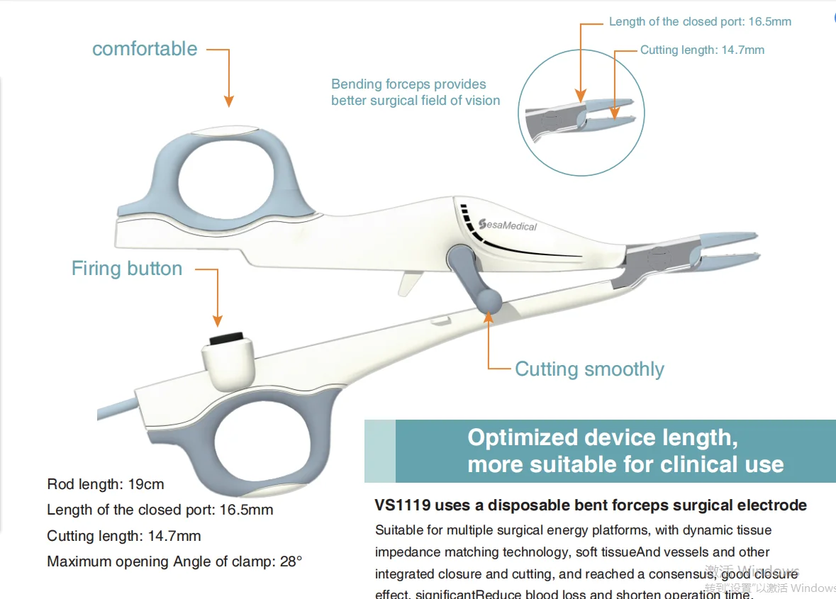 Latest Innovation Precision And Efficiency Dissection Ligasure Device Open Scissors Have Jaw Profile