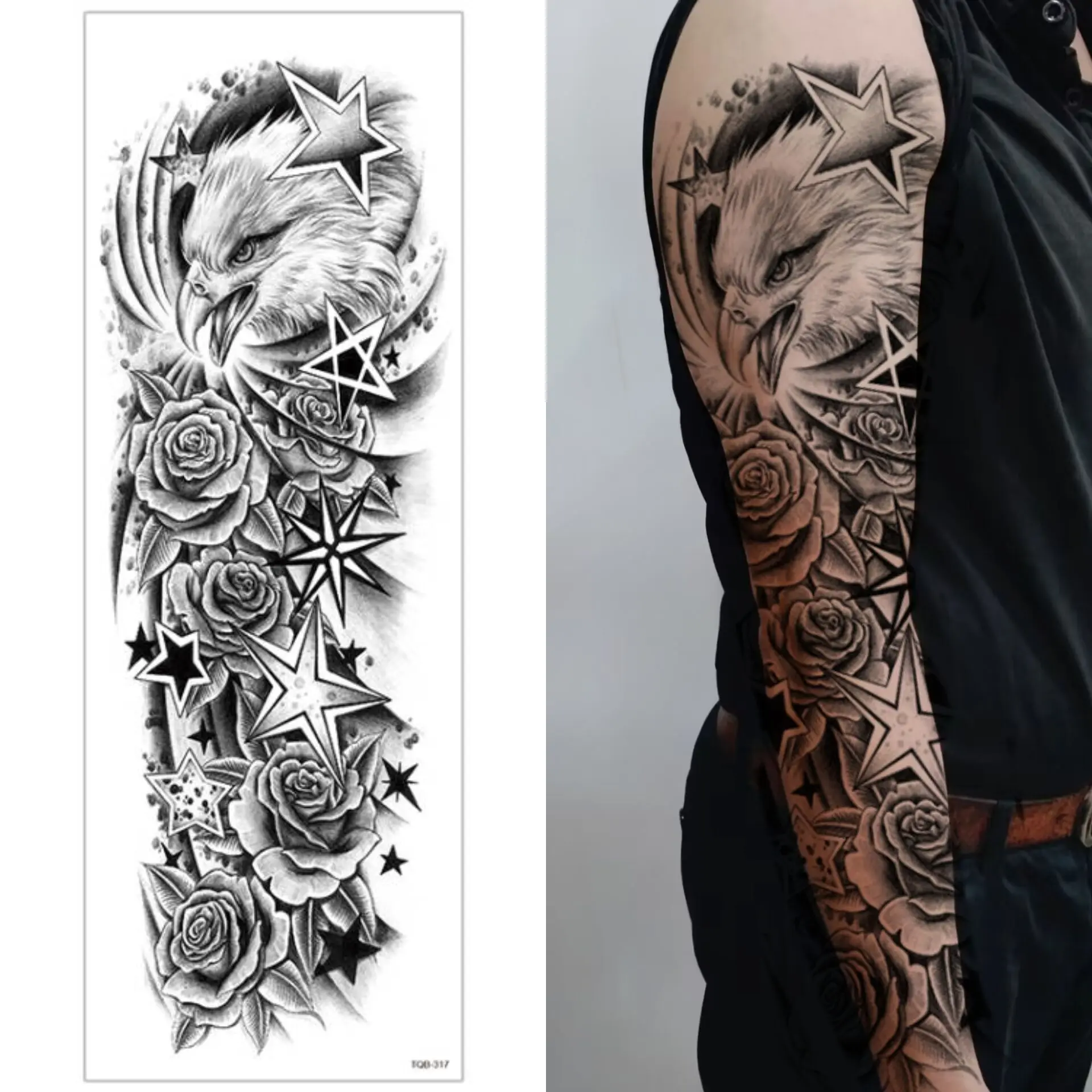 New 3D Temporary Tattoo Halloween Classic Design Henna Tattoo Stickers Water Proof Black Temporary Tattoos Wholesale