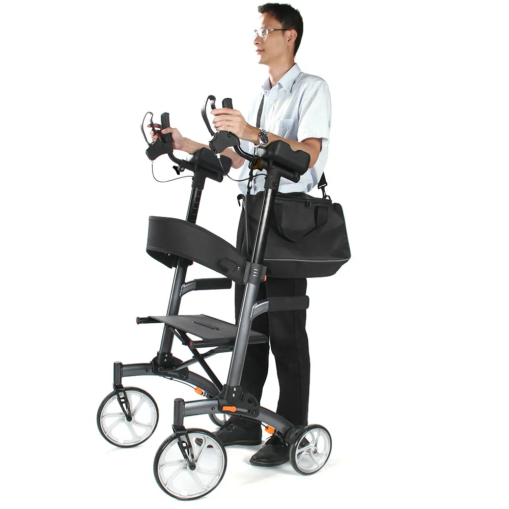 forearm support aluminum elderly standing upright rollator senior walker rollator upright stand with seat