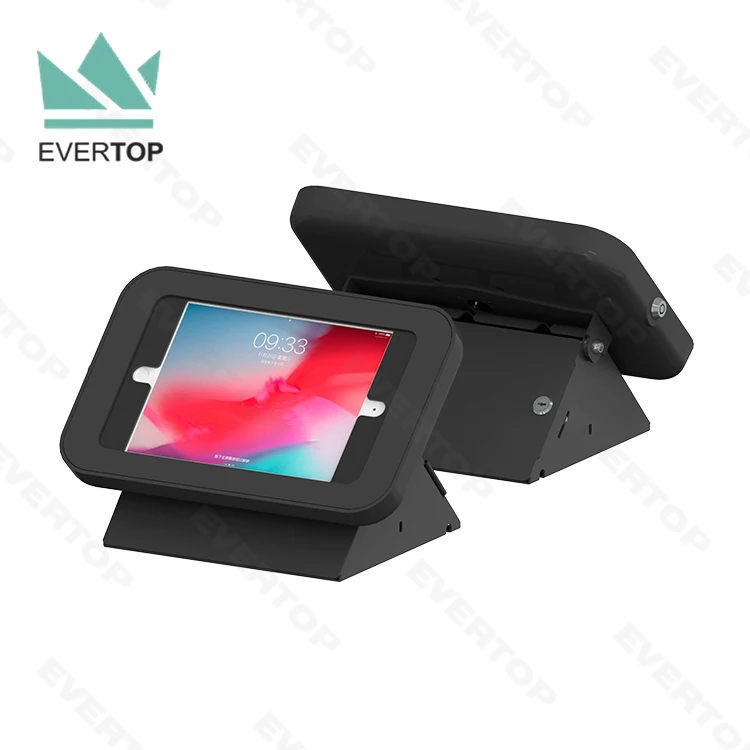 LST09-P Desktop for iPad Security Display Tablet Stand Kiosk Anti-theft Tablet Kiosk for iPad Mini Pro Air with Power Bank Space