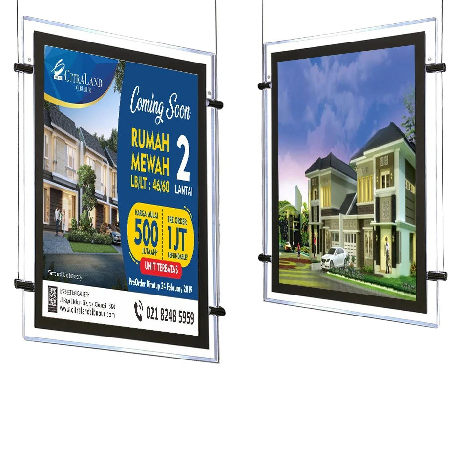 A1 A2 A3 A4 Advertising Light Boxes Magnetic Lightbox Frame Thin Light Led Box Poster For Real Estate Window Displays