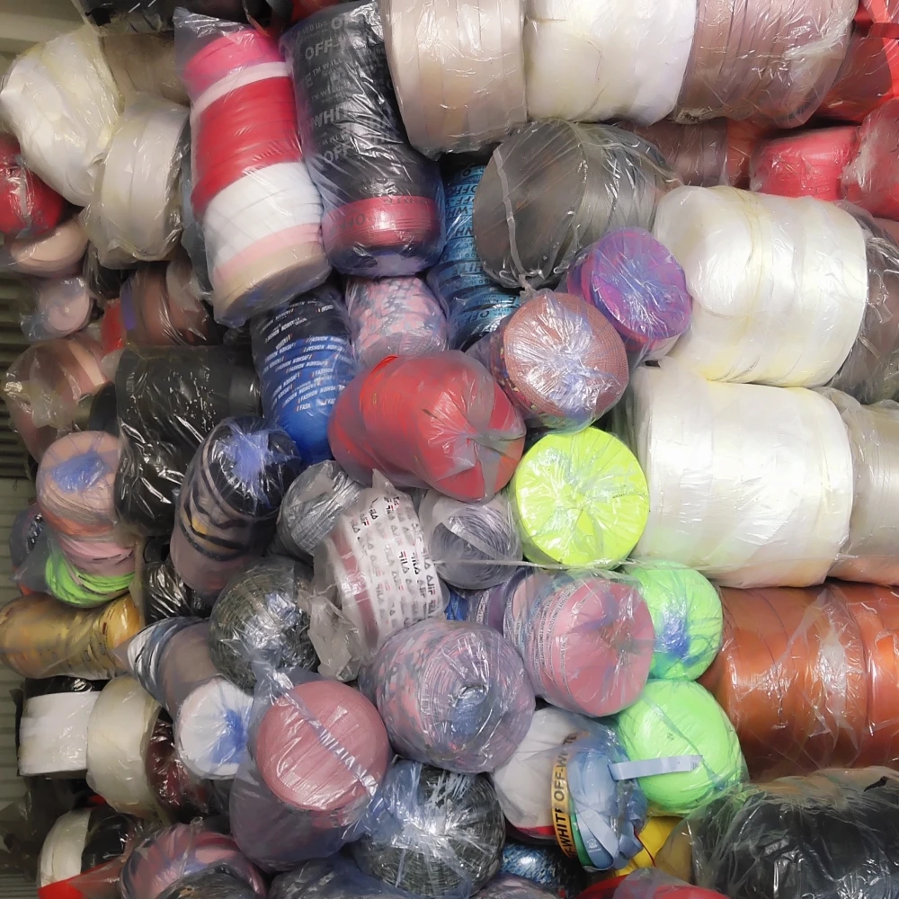 Stocklot Polyester Knitted Crocheted Elastic Band Tape All Kinds of Colors Thick Fleece Fabric Plain Woven Design Sofa Bag Use