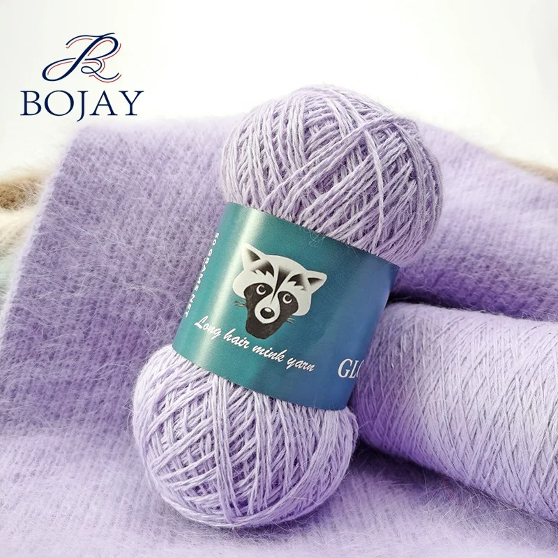 Оптовая продажа с завода низкая цена вязание крючком Bojay 60% Ангорский кролик 40% нейлоновая смешанная пряжа для детского свитера