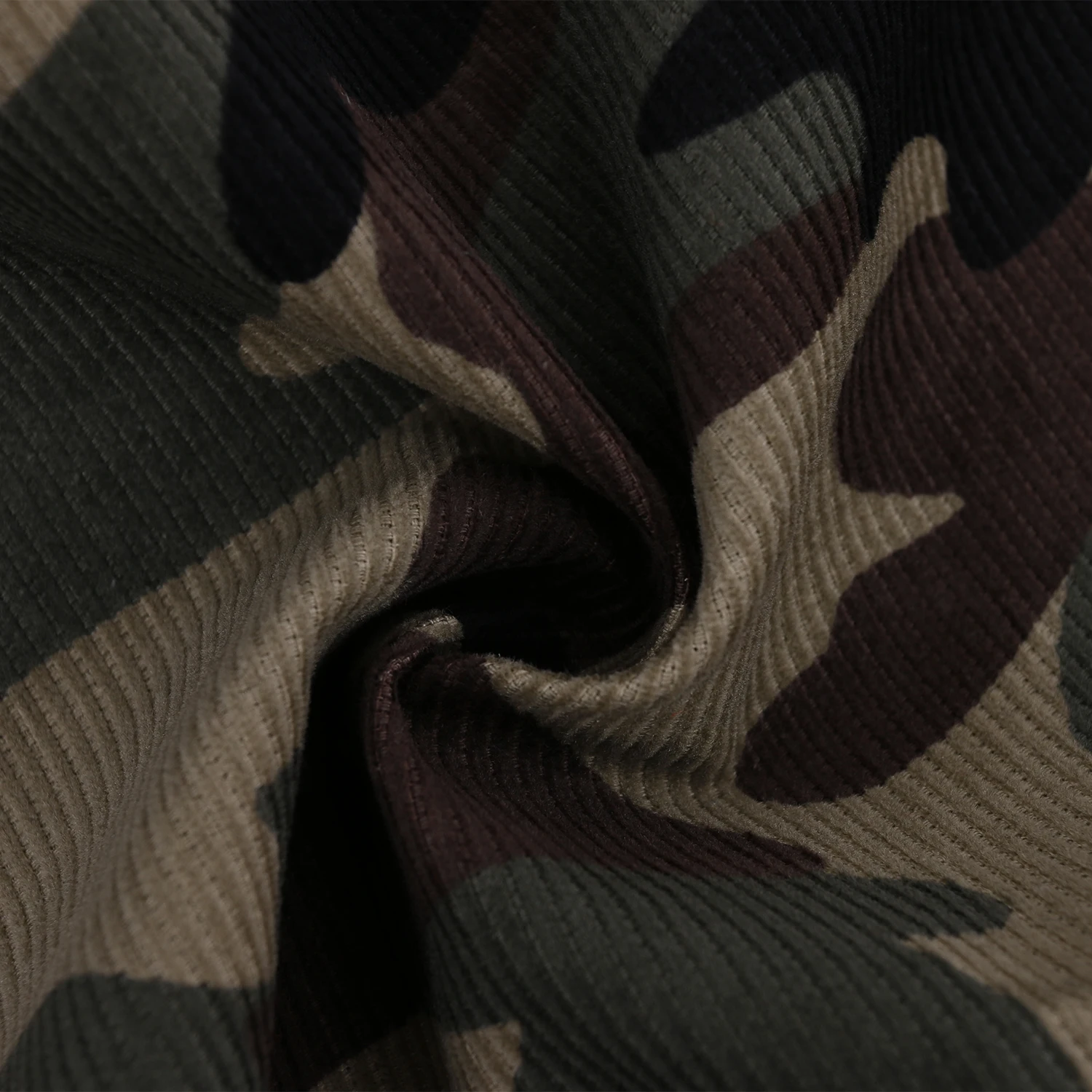 Corduroy cotton woven dyed camouflage printed fabric