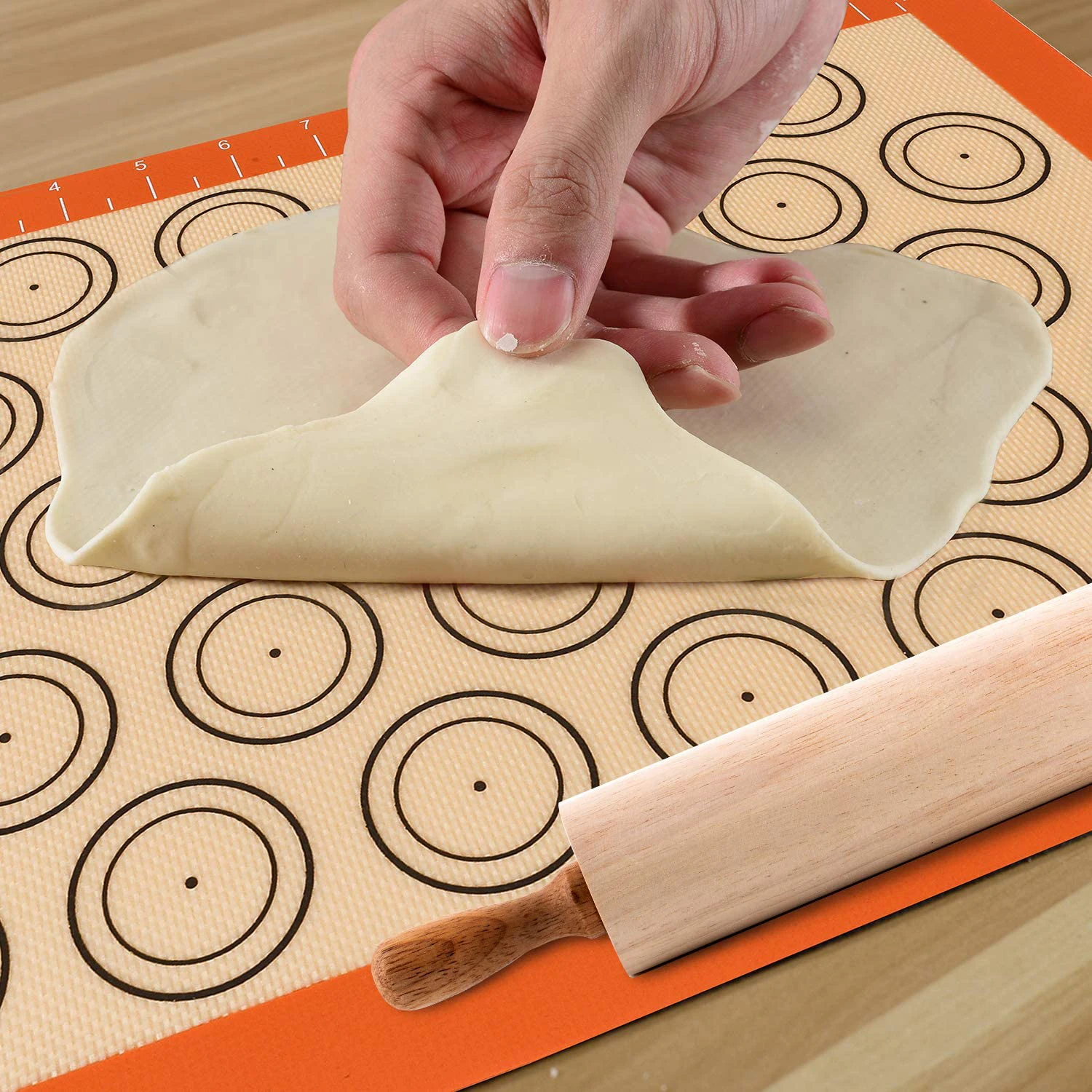 Heat resistance Reusable non-stick macaron silicone mats for baking For Air Fryer