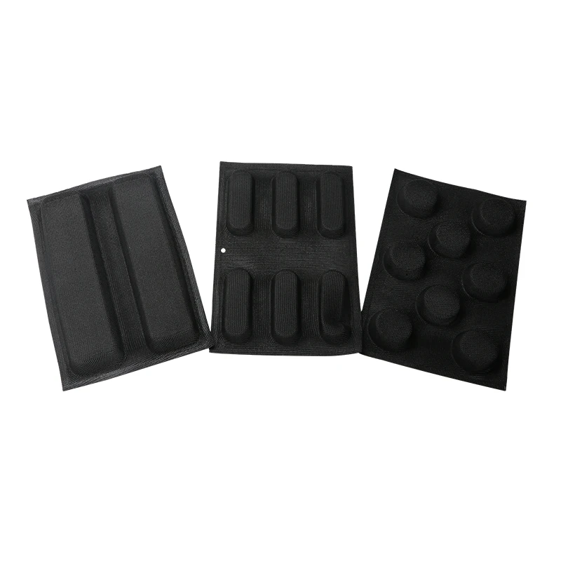 hot selling Perforated Bread Form Silicone Cake Mold Finger Puff Mould Cake Baking Mold