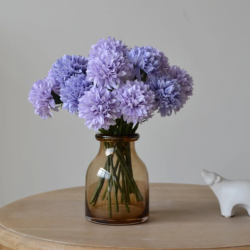 Bundle of 3 Silk Flower Balls for Home Decoration Artificial Chrysanthemum Flowers for Thanksgiving Occasions