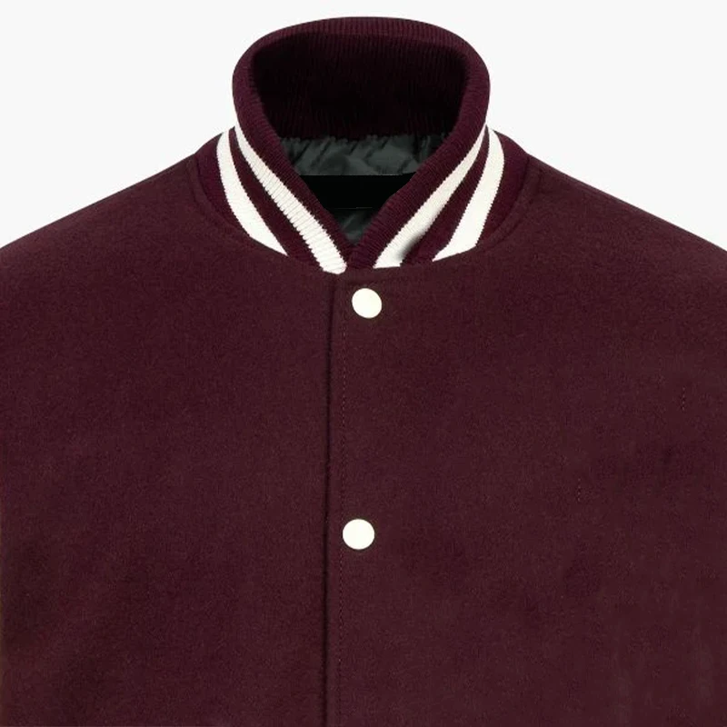 OEM High Quality Vintage Design Leather Sleeve Custom Color Coat Wool Body Varsity Letter Man Jacket For Men