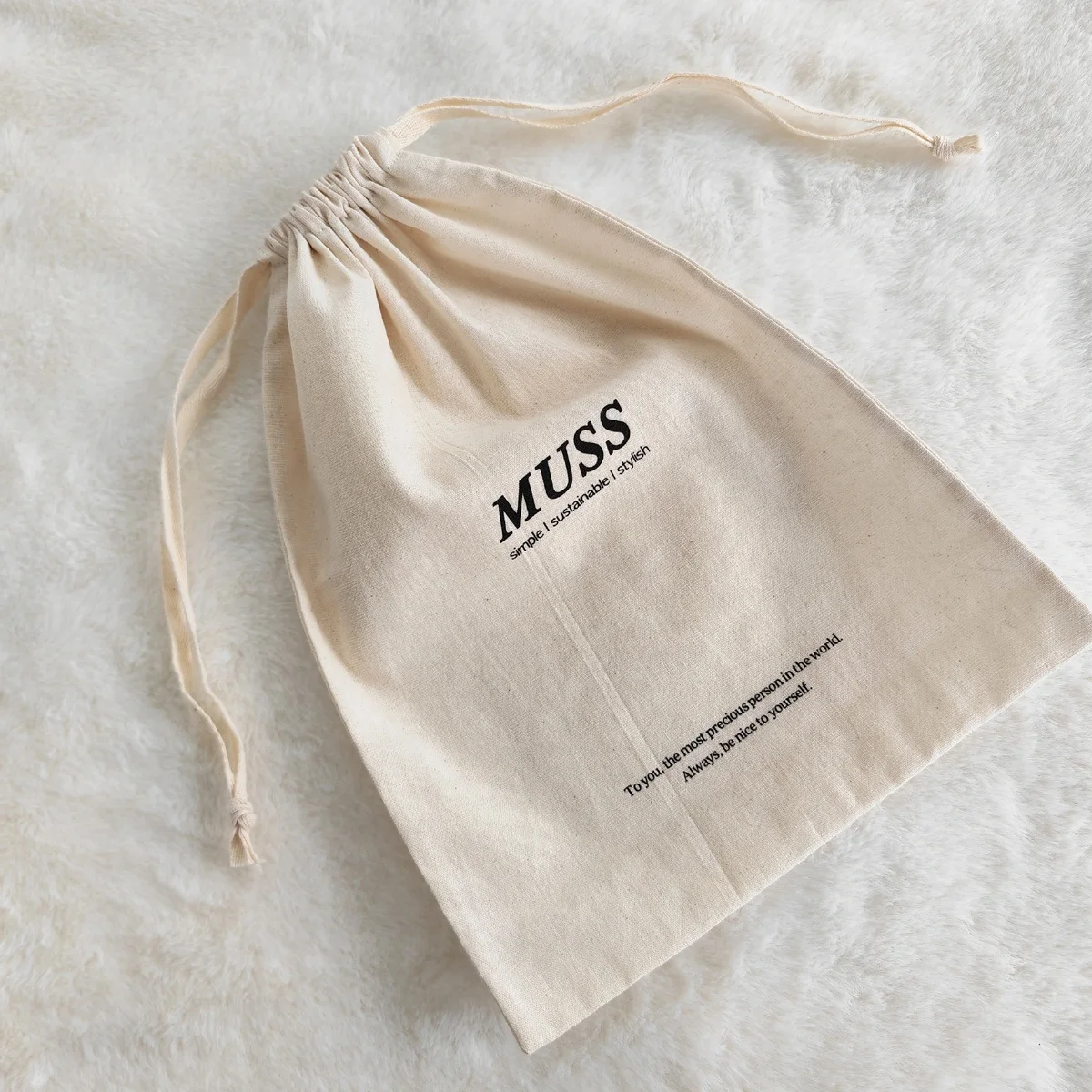 Eco-friendly Cotton Drawstring Shoe Bag Dust Gift Packaging Muslin Pouch