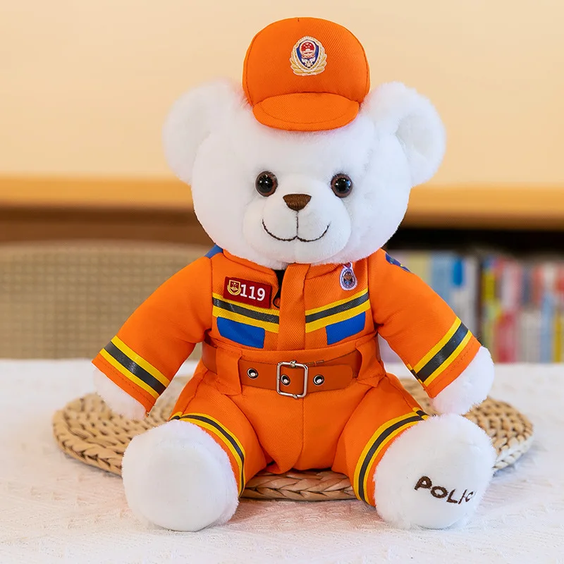 Bear Plush Toy Career Traffic Police Doctor Design Cute Fabric Stuffed Accessory Stress Relief 1688 purchase agent