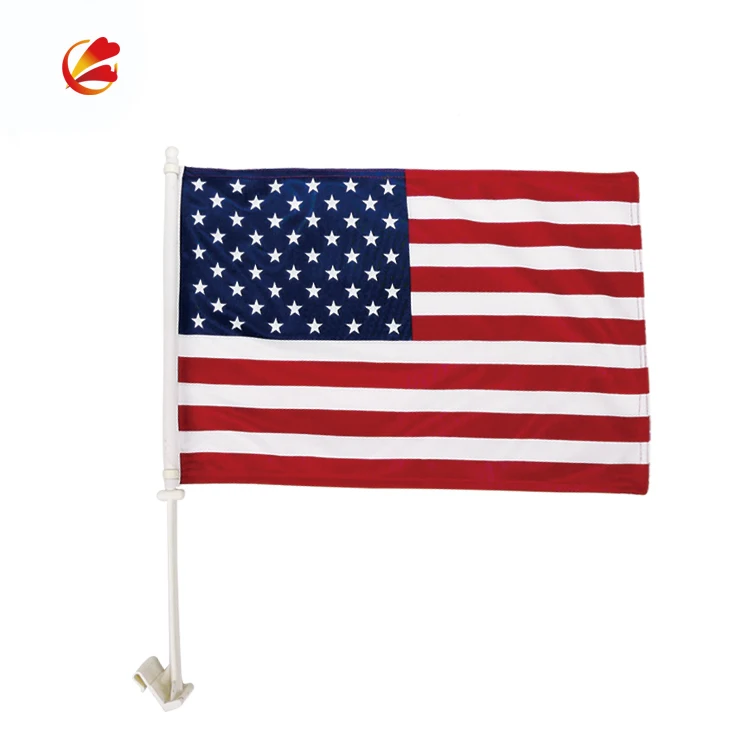 American  Flag Professional Factory Supply US 12x18inch  Free  PANTONE  Print Car Flag