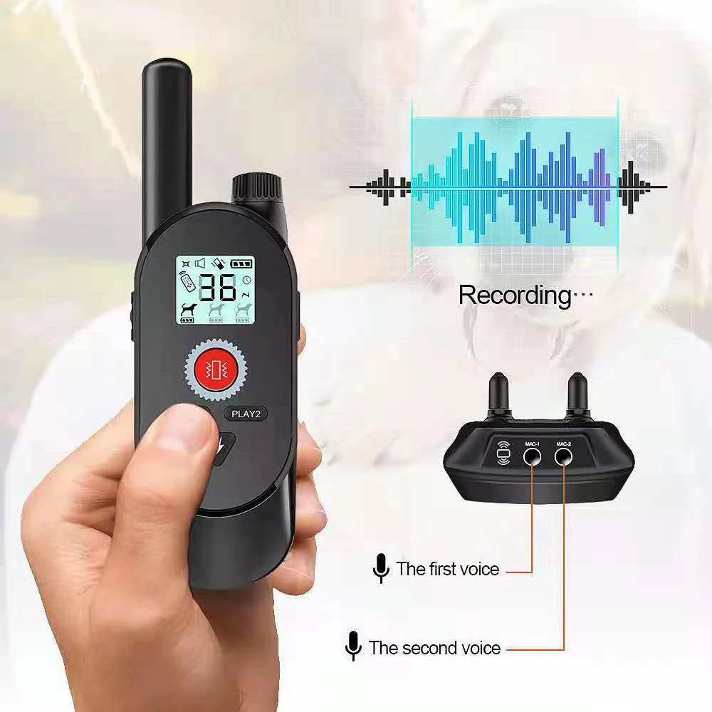 Amazon Hot selling pet training products Electronic Recording frequency Electric shock anti-barking collar for dog