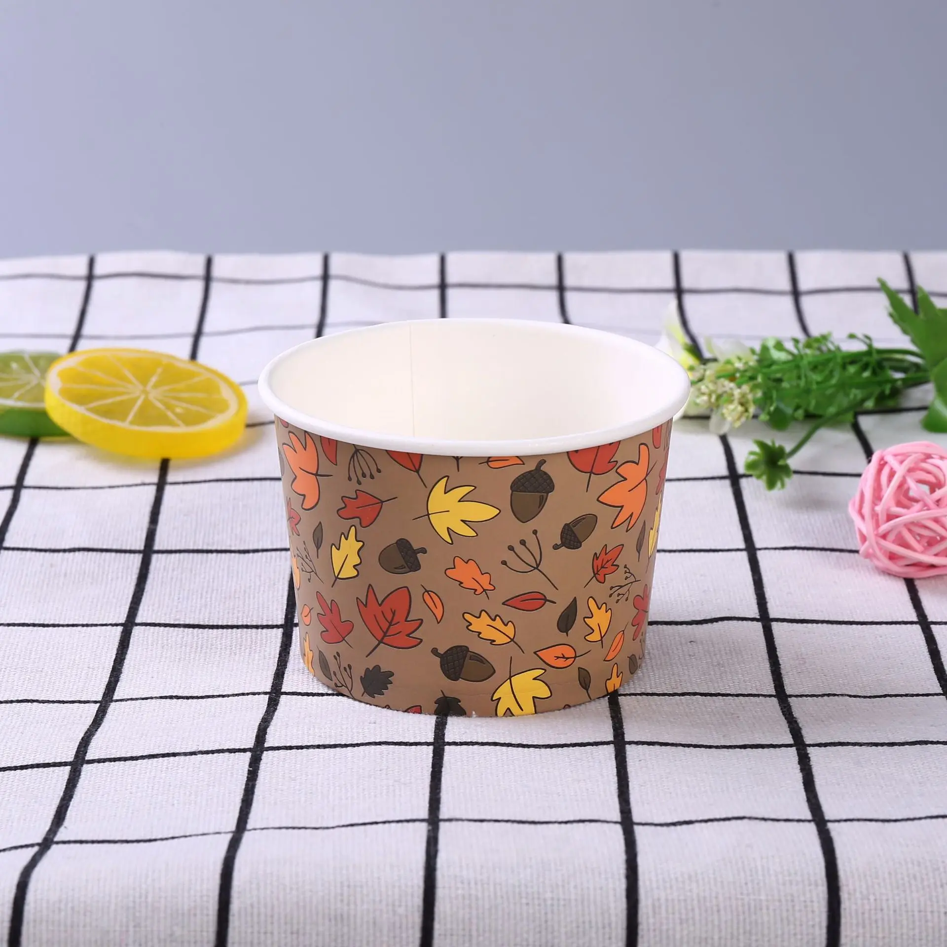 Disposable Food Grade Eco Paper Food Container Kraft Paper Soup Bowl
