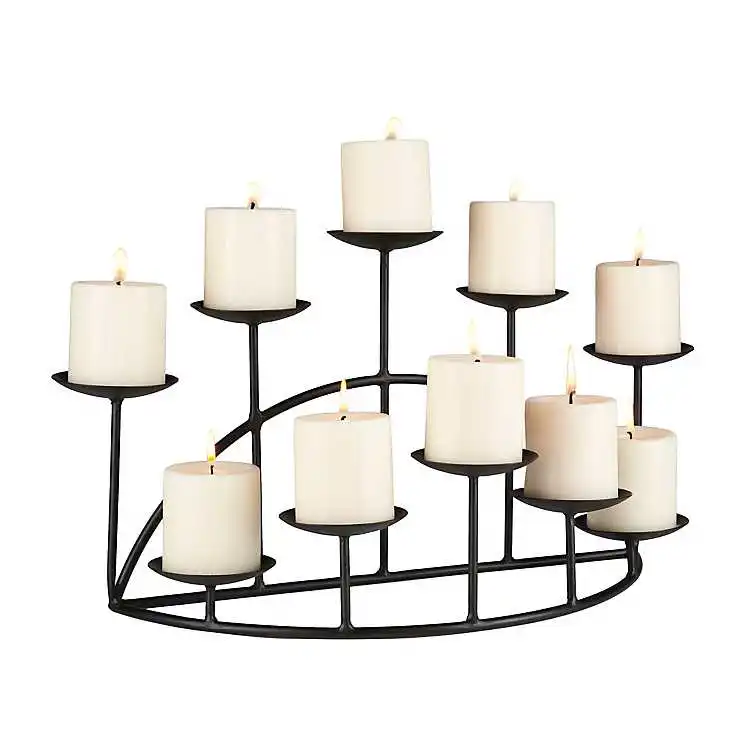 Arched Metal Wedding Portavelas Candelabra for Table Centerpieces