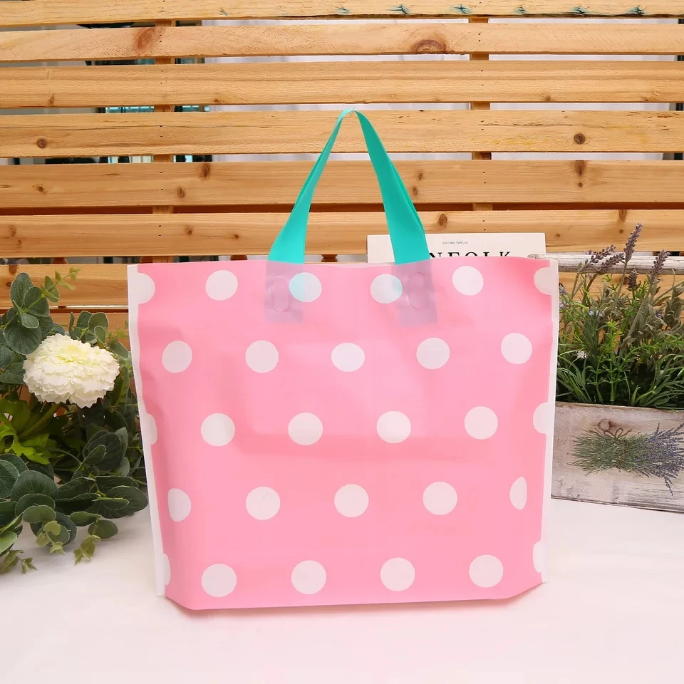 custom print your own logo plastic bag shopping carry bag with handle