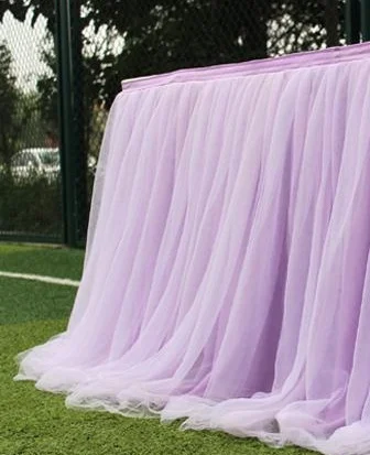 Tableware Tablecloth Wedding Banquet Table Tulle Skirt Elastic Mesh Top Accessories Decoration