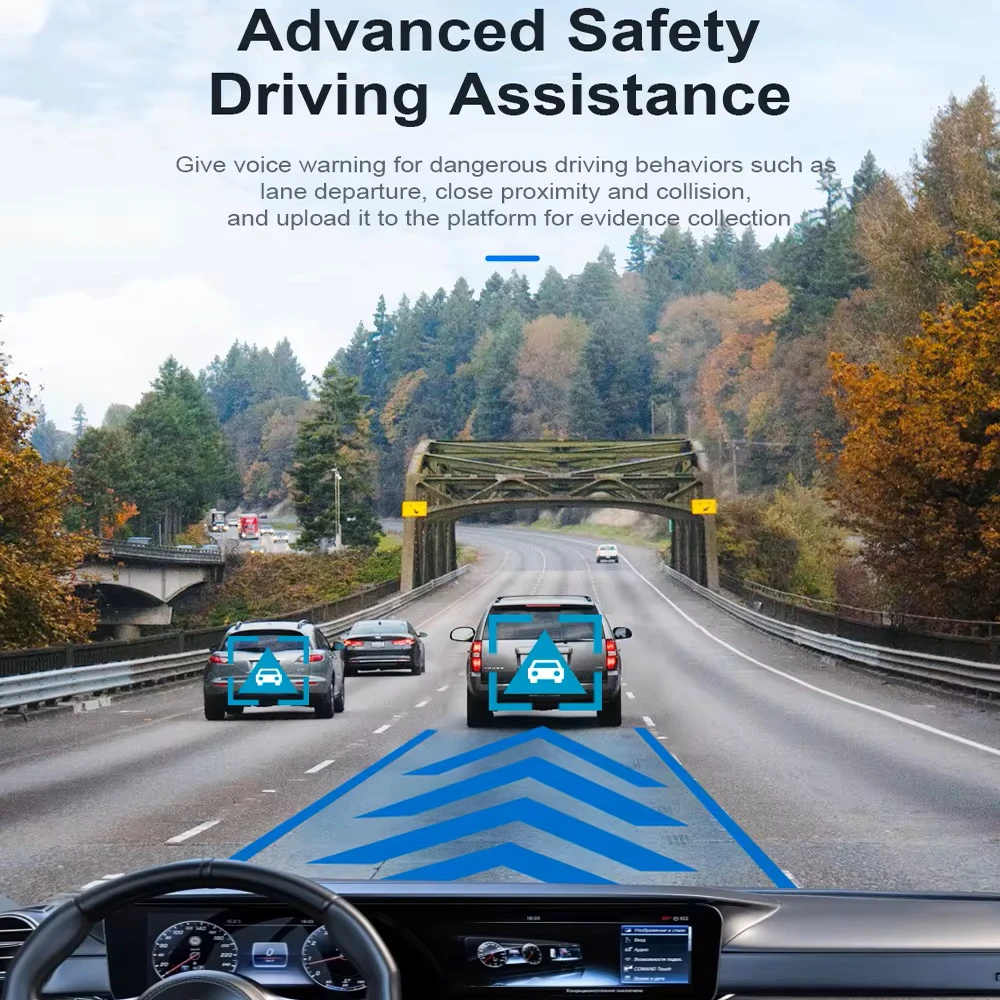 4-channel car mounted MDVR with built-in 3g 4g GPS WIFI, ADAS DSM fatigue driving detection function, and 4 cameras