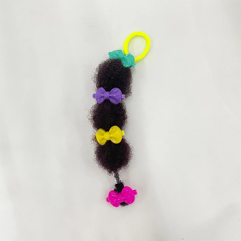 Vivian kids ponytail hair extension accessories cute small marley bubble puff afro kids braided ponytail for girls