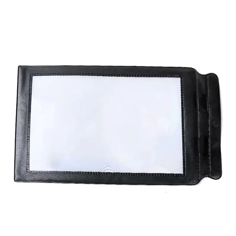 Cheap price Hand-held black bezel soft side A4 senior reading portable ultra-thin PVC Fresnel flat full-page magnifier 3x
