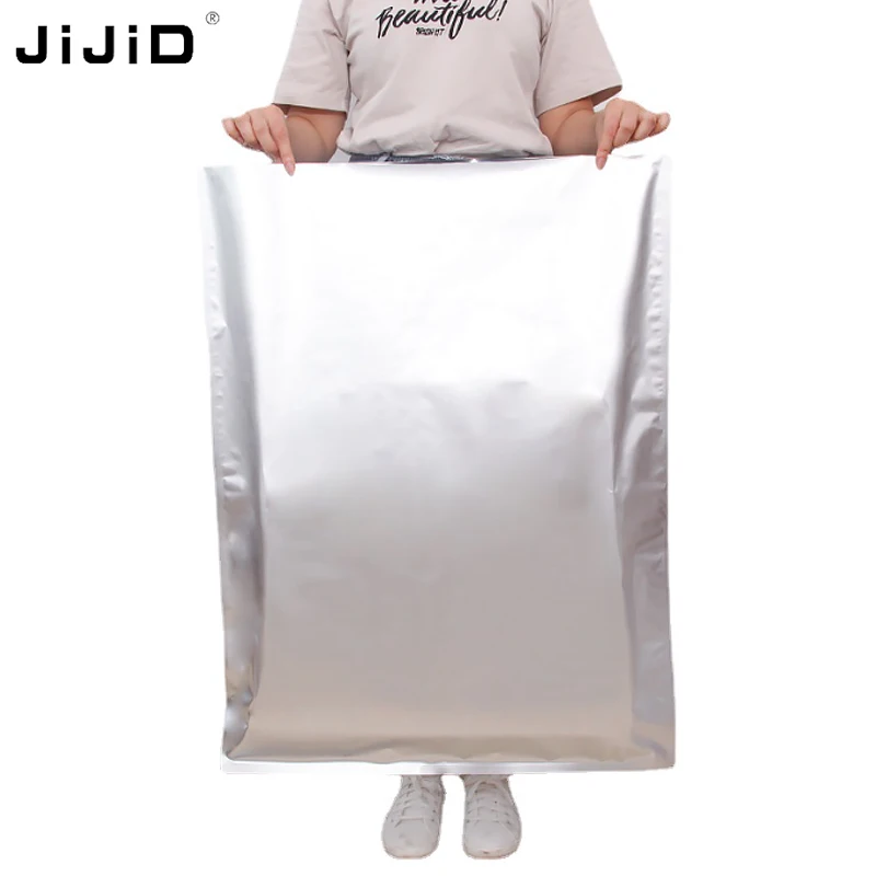 JiJiD Long Term Food Storage Mylar Ziplock Pouch Packaging  Silver 3 Side Seal Pure Aluminum Foil Bags With Oxygen Absorbers