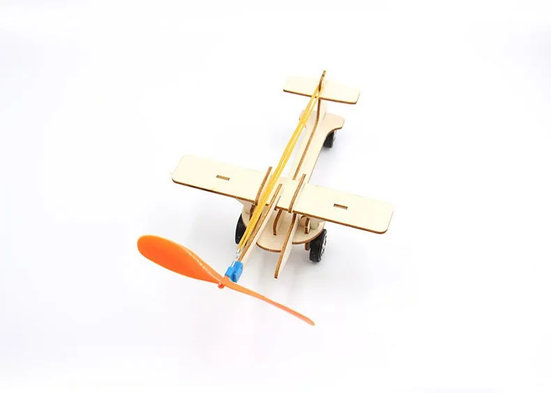 New design wooden diy taxiing aircraft 3D puzzle steam educational handmade toys for kids