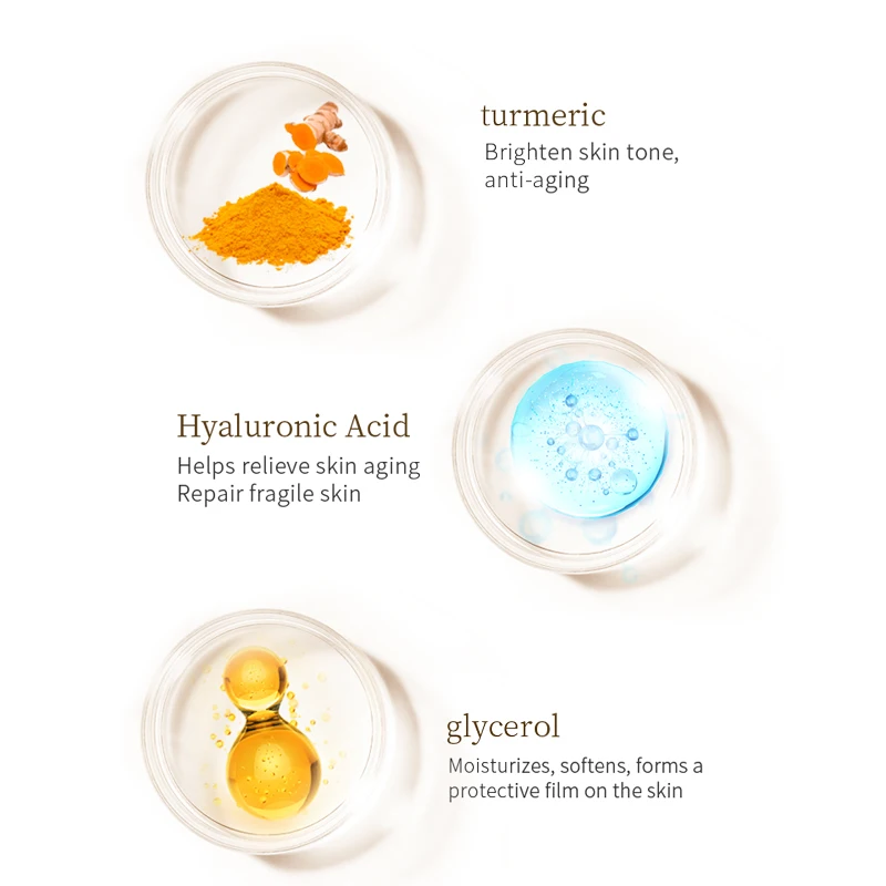 Custom Private Label Vitamin C Organic Turmeric Serum Anti Acne Face Cream Whitening Repair Face Care Turmeric Skin Care Set