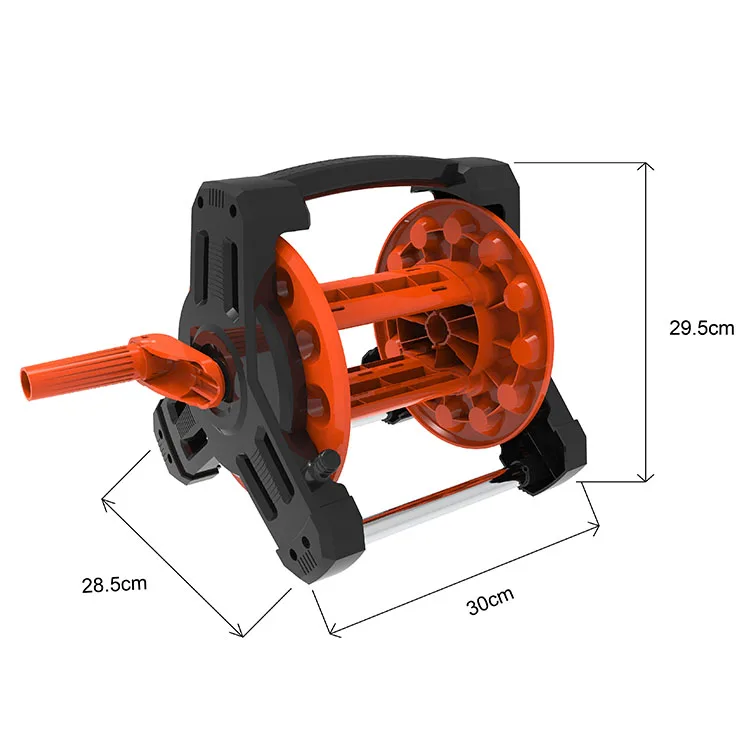 Садовая катушка из АБС-пластика с прочной устойчивостью, двухколесная катушка для водяного шланга, тележка с односторонней вращающейся ручкой