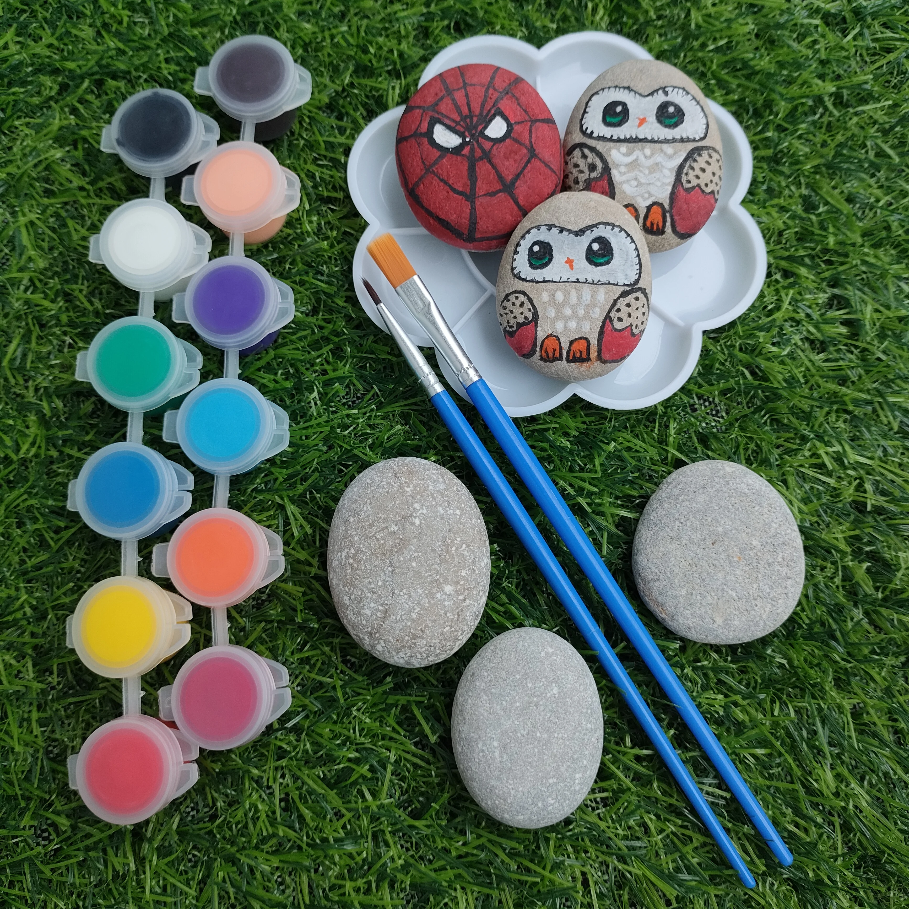 Factory price DIY hand drawn stone Set pebble stones DIY Stone Painting Creative Graffiti rock painting kit