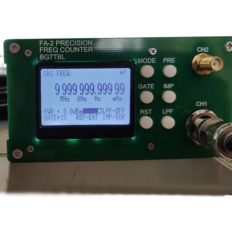 by BGTBL FA-2 Plus 1Hz-6GHz/12.4GHz/26.5GHz Frequency Counter Frequency Meter 11Bit/Sec 10MHz OCXO  + Power Adapter