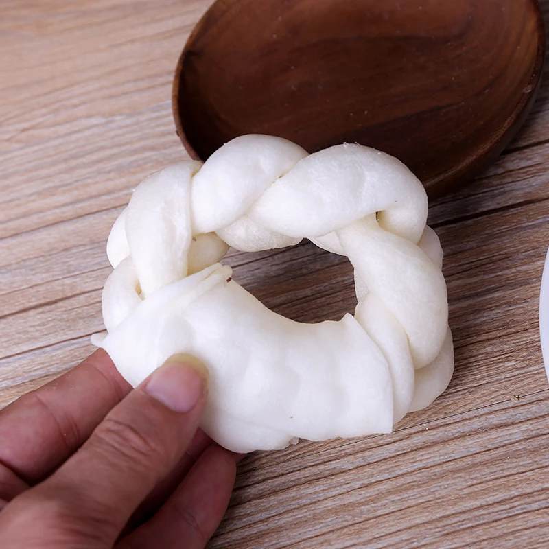 Healthy Dog  Chews White Puffy Braided Ring Rawhide Dog Snack