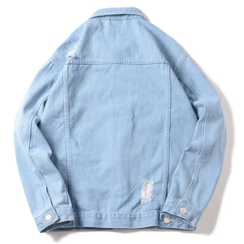 Оптовая продажа 2021, индивидуальные куртки большого размера, винтажные простые забавные джинсовые куртки большого размера для мужчин