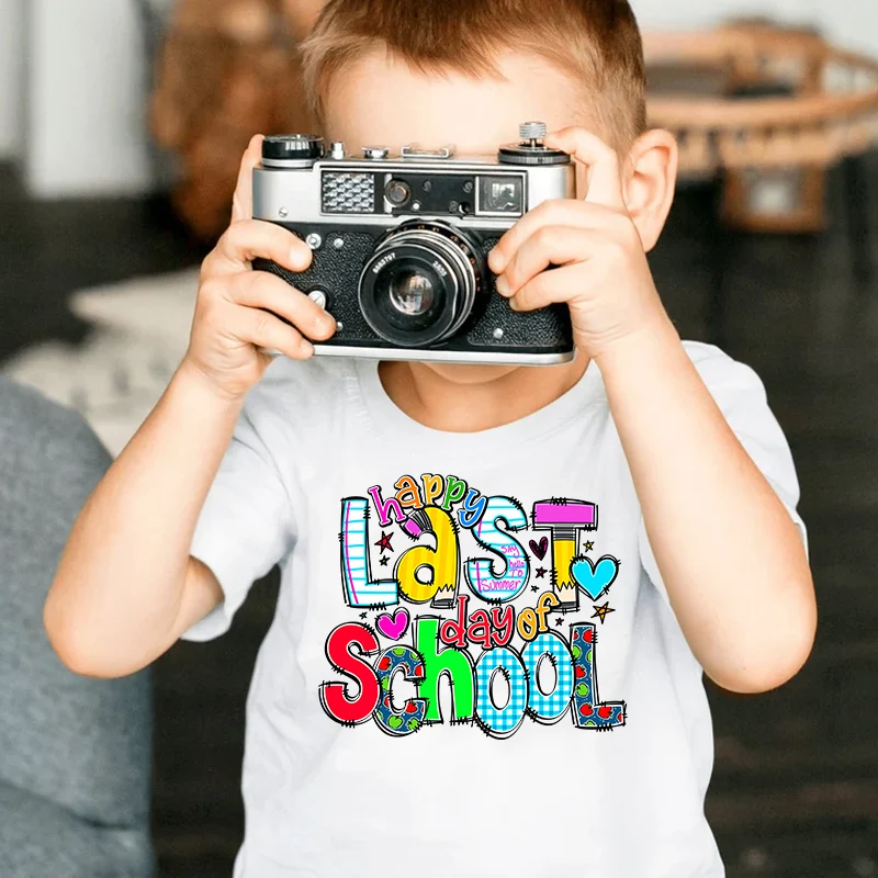 School Kids DTF Happy Last Day of School Printed Dtf Heat Transfer for t Shirts in StocK