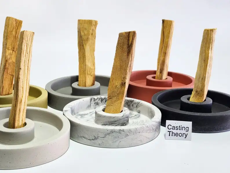 Unique Design Minimalist Marble Stone Concrete Smudging Stick Sage  Palo Santo Holder Incense Burner Holder